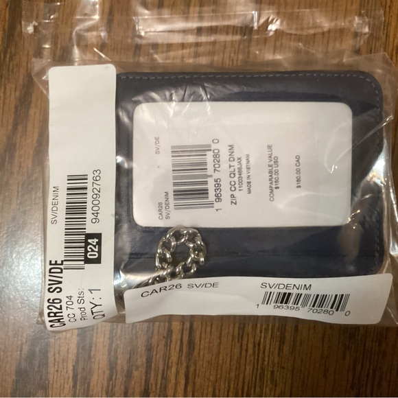 Coach Zip Card Case in Denim/Silver With Dust bag, NWT - Picture 2 of 5
